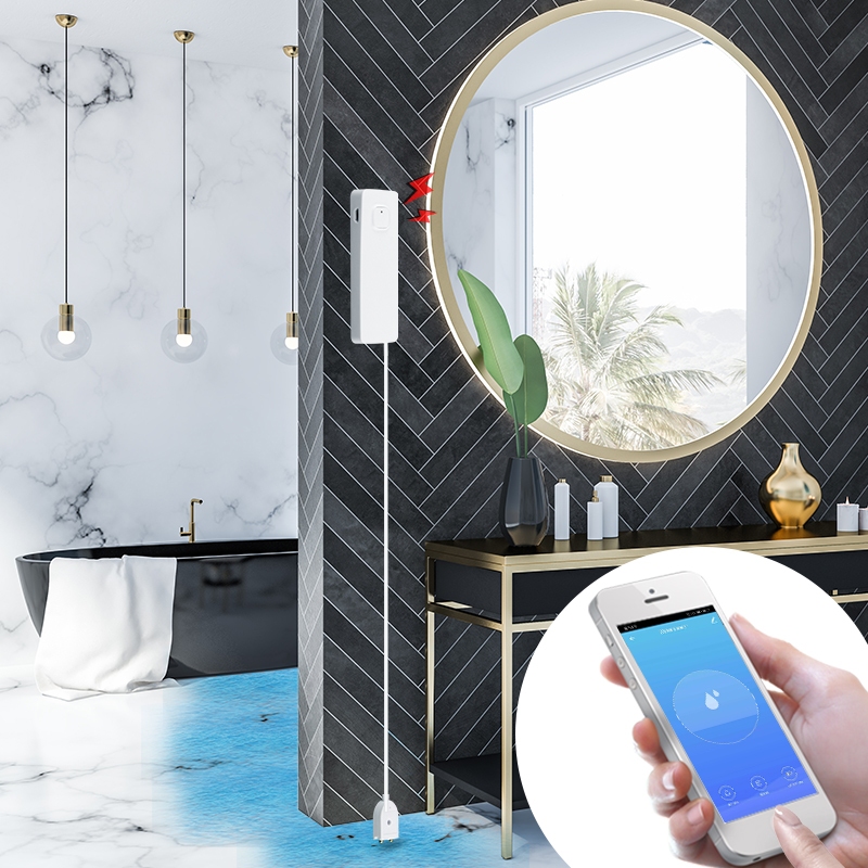 WiFi Smart Flood Sensor Water Leakage Detector Flood Overflow Alert Security Alarm System